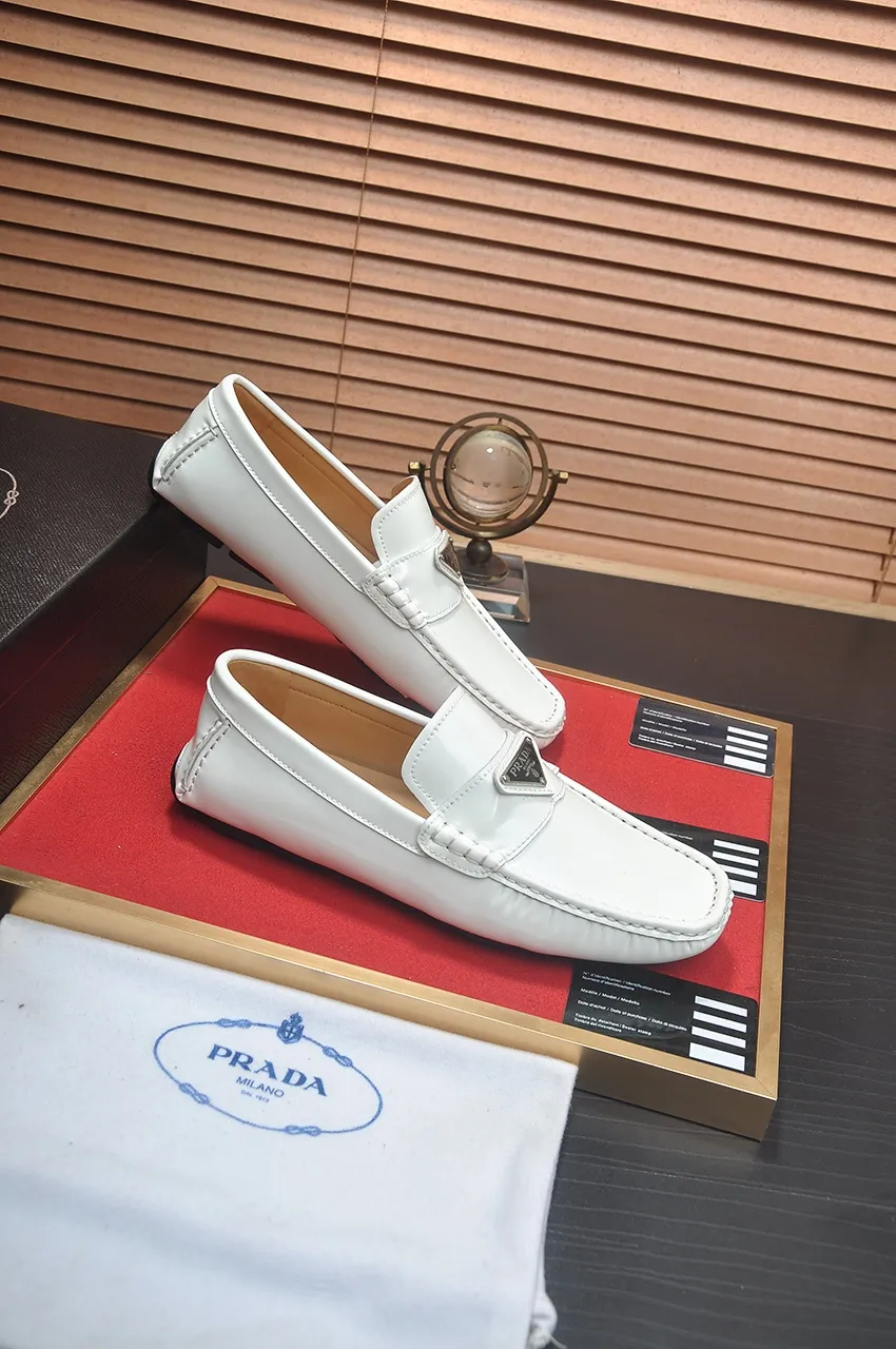 Men's Men's Shoes💰420💶【PRADA】 (High-end Niuli) New 🍀PRADA - Prada Doudou Shoes! Made of imported original cowhide, the inner top layer is comfortable cowhide lining! Original wear-resistant rubber outsole! High quality products! Code number 38-45 (45 customized)